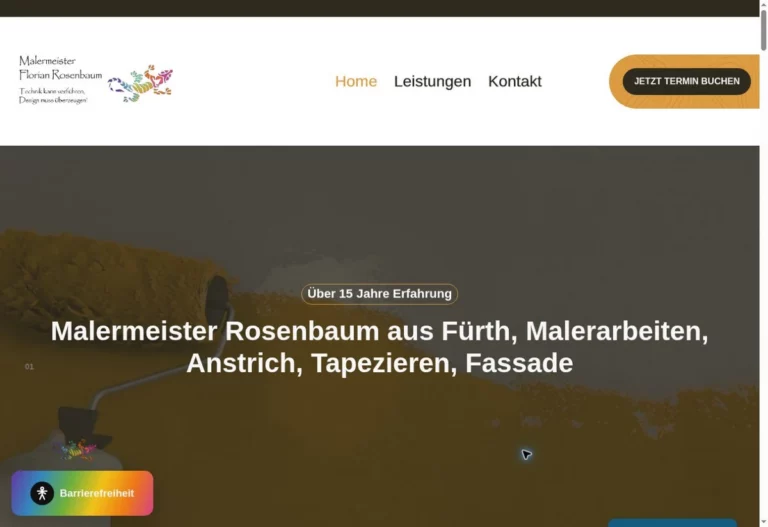 Aktuelle Website von Malermeister Rosenbaum, gestaltet von Fost-Media