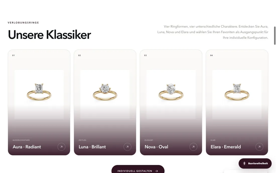 Erik Juwelier: Ringkollektion im WordPress-Shop